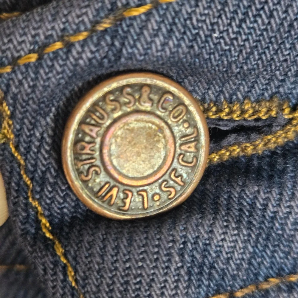 Vintage Levis 619 Orange Tab Jeans Mens 34x30 Dark Indigo Straight Leg Denim
